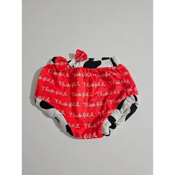 Thick-fil-a Cow Print Baby Diaper Cover Sz 12-18M , Novelty Chick fil a Inspired