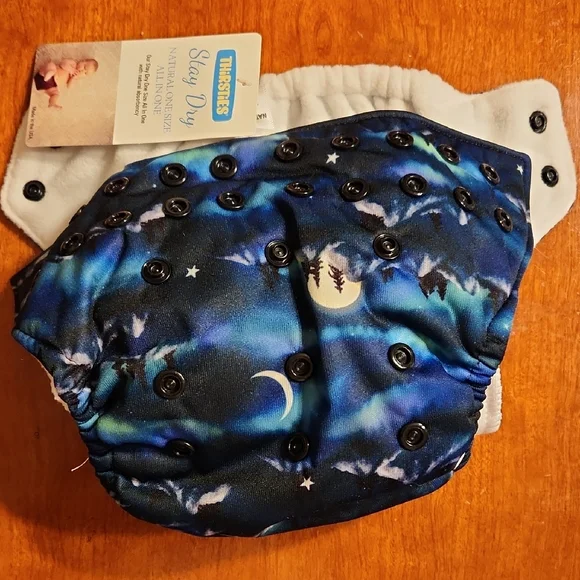 Thirsties Aurora Borealis Limited Print Natural Stay Dry AIO Cloth Diaper