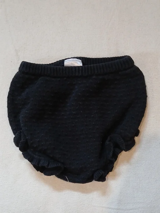 Hanna Andersson Knit 70 Black Ruffle Diaper Cover