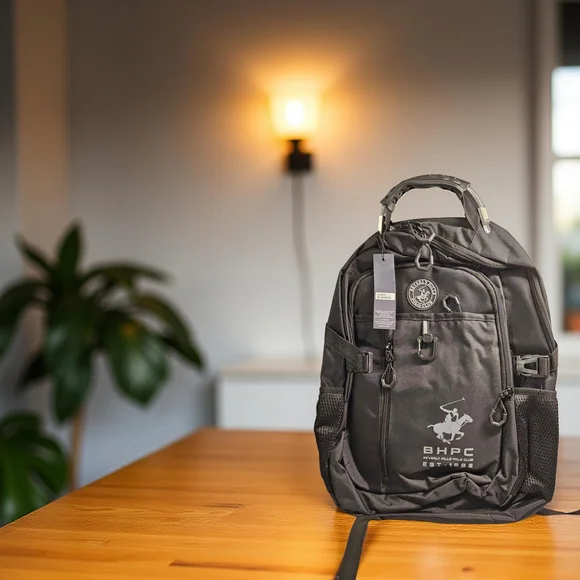 NWOT Beverly Hills Polo Club Black Backpack Durable Everyday Essential