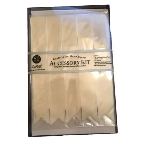 Gartner‎ Studios VELLUM & RIBBON Accessory Kits 3-50 Count and 1-40 Count Ivory