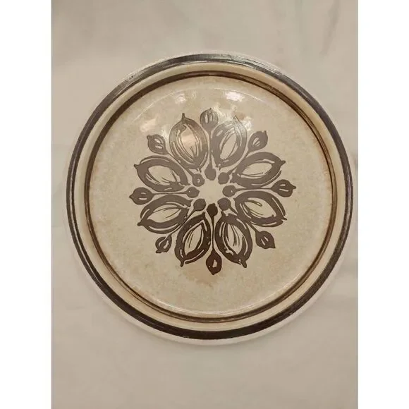 Vintage Daekor Matt Ironstone Beige/Brown Floral Oven To Table Plate