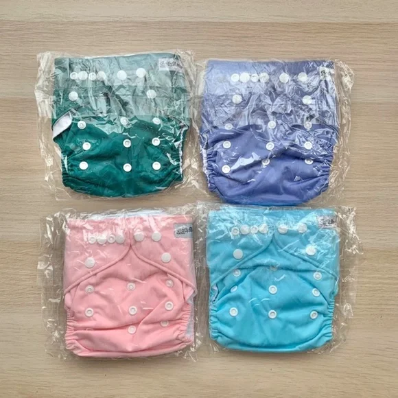 4 Pack Baby Pocket Cloth Diapers Adjustable Washable Reusable One Size