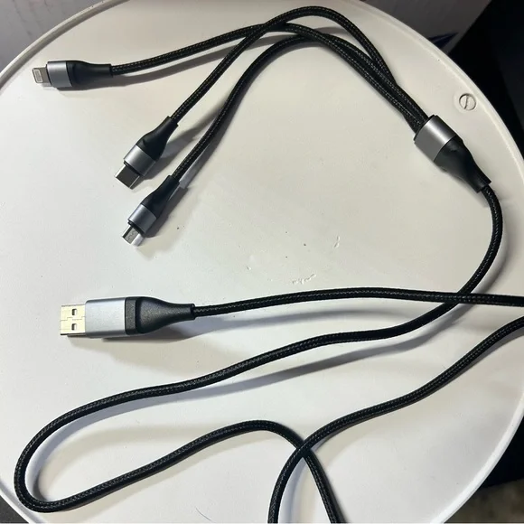 3’ Black USB & Type-C Multi-Connector 3-in-1 Charging Cable