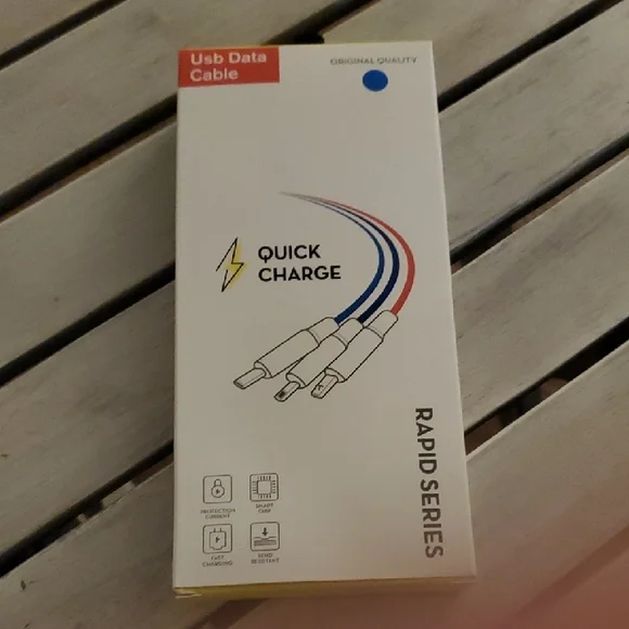 Quick Charge Rapid Series USB Data Cable - Blue/Red/Black