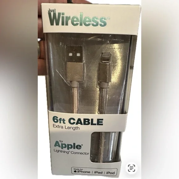 PHONE IPHONE CHARGER UNIVERSAL 6FT GOLD BRAIDED CORD USB APPLE COMPATIBLE FLAWED
