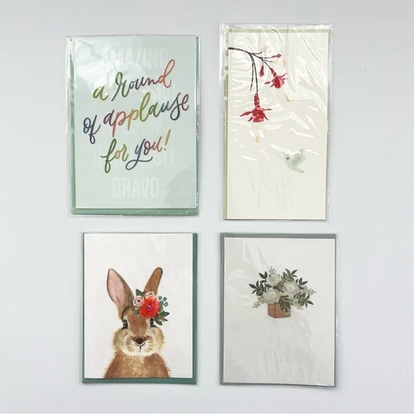 Papyrus Cards Set Of 4 Blank Inside