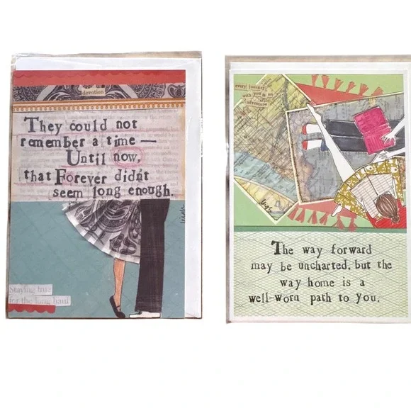 2 Curly Girl Design Cards Stationery Friendship‎ Love Inspiration Anniversary