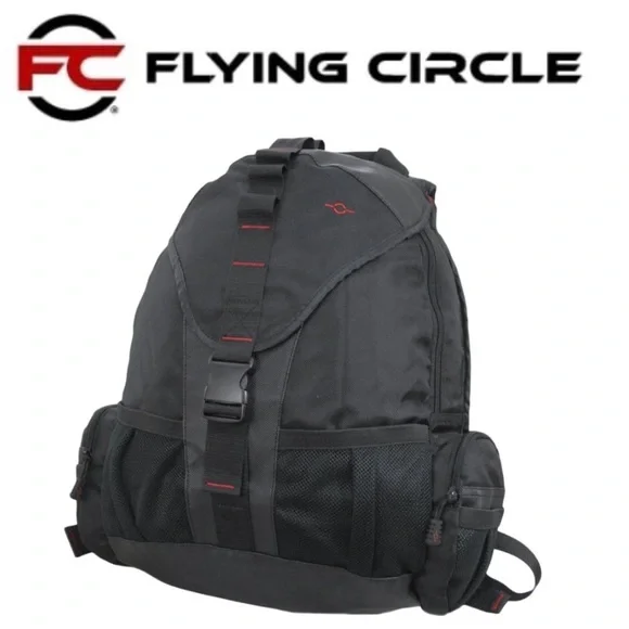 Flying Circle Black Backpack Mag Gear Book Camping Hiking‎ Recreational Bag