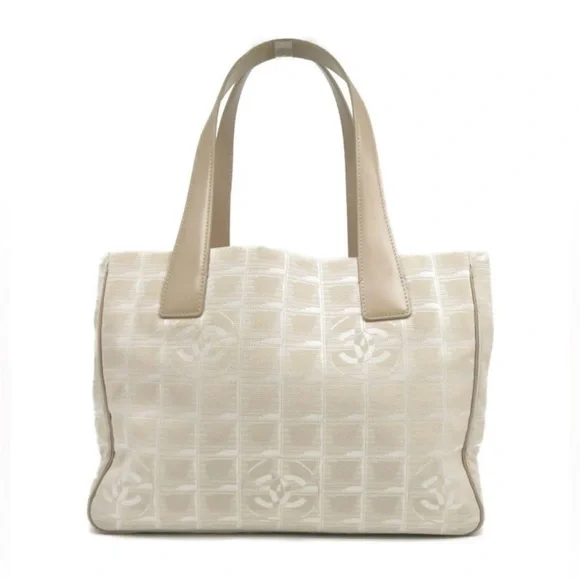 Chanel Authentic Signature CC Nylon with Leather Trim Tote EUC