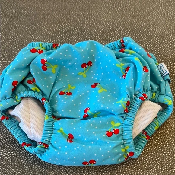 i play. Blue Cherry Pattern Diaper Cover