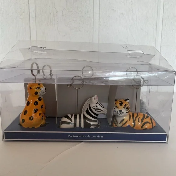Pier 1 Exotic Safari Ceramic Place Card Holders NWT