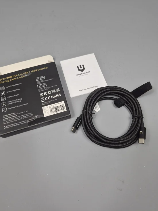 Unbreakable USB C to USB C Cable 100W Fast Charging E-Marker 2M Braided