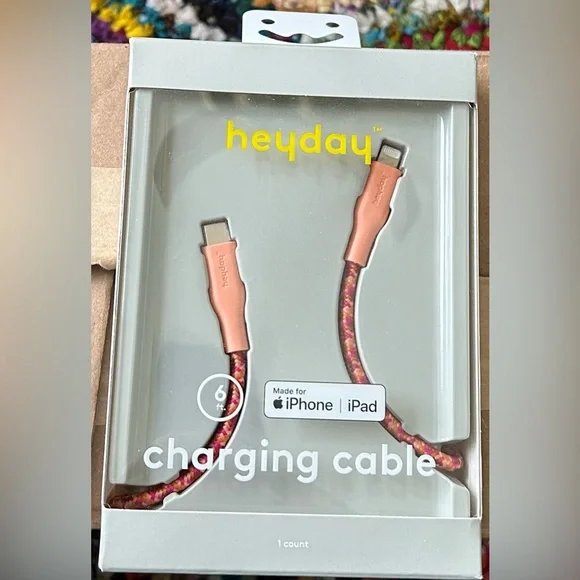 Heyday Pink and Gold USB Cable for Cell Phones