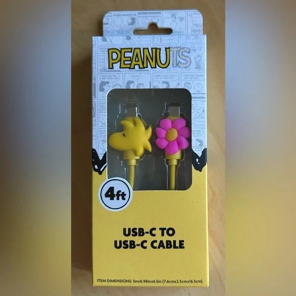 Peanuts USB-C To USB-C charging cable, NWT