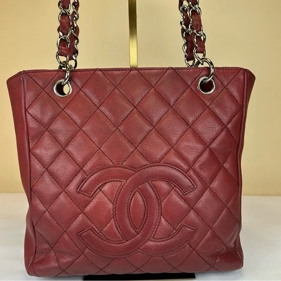 CHANEL CC Caviar Petite Shopping Tote‎ PST Silver Hardware