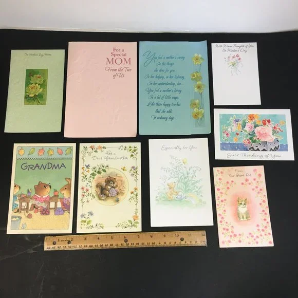 9‎ Vintage USED Mother's Day Greeting Cards Mom Grandmother Repurpose Upcycle