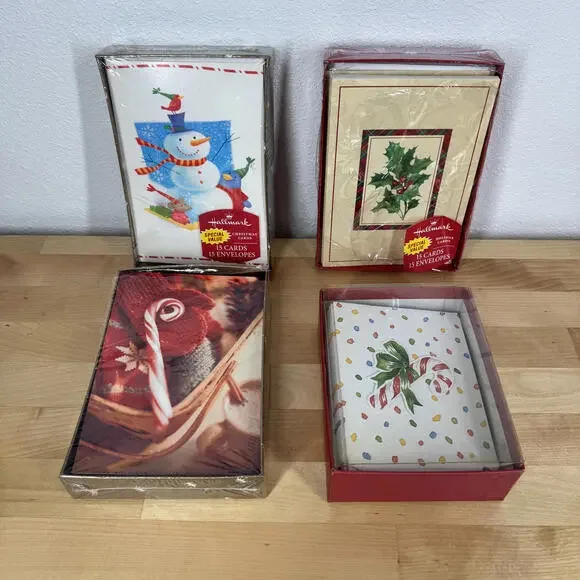 Hallmark Holiday Greeting Cards with Envelopes - Set of 4 Packs‎