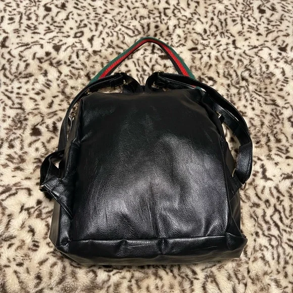 Black Faux Leather Backpack NWOT