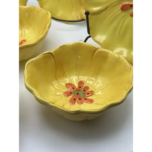 3 Pier One Import Bowls. Grace Pattern Exclusive To Pier One.