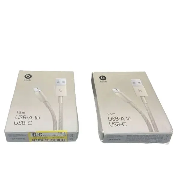 Genuine Beats USB‑C to USB‑A Woven Cable 1.5m – Surge Stone - Lot of 2- Box Wear
