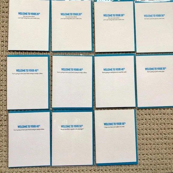 NEW Birthday Age's 11pc Letterpress‎ Cards