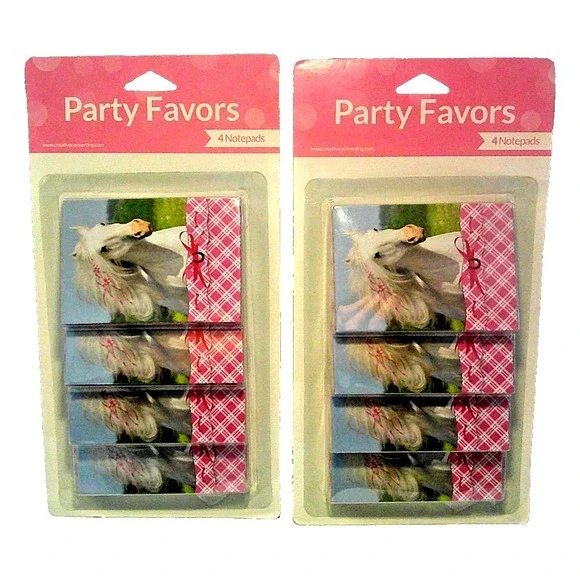LOT OF 2, 4‎ PACK HORSE THEMED NOTEPAD PARTY FAVORS. TOTAL OF 8 NOTEPADS
