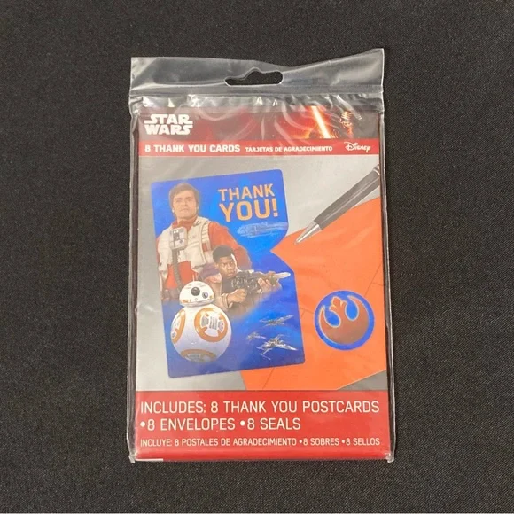 Disney Star Wars The Rebel Alliance Birthday Thank You Cards 8 Pack