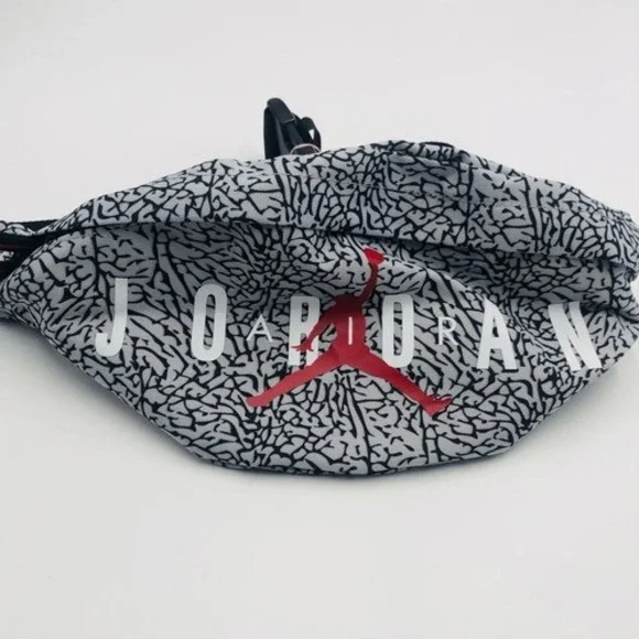 Jordan Elephant Print Waist Bag Fanny Pack Black Red Jumpman Logo‎