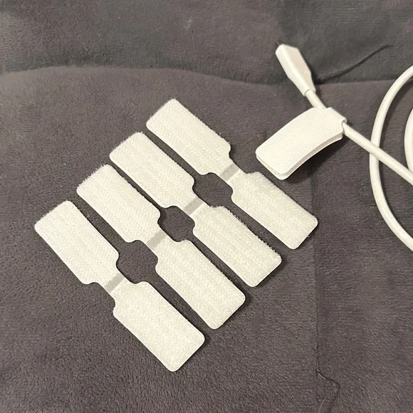 White Cable Management Velcro Clips Labels