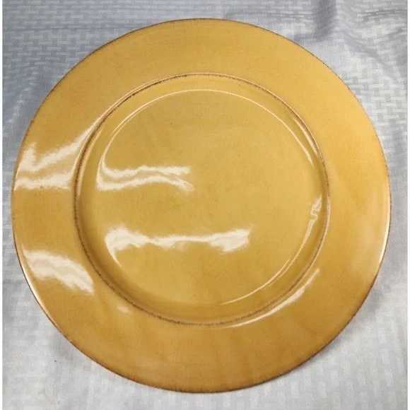 VINTAGE Pier 1 - Tuscan Style Yellow Gold Charger / Platter Made In Italy