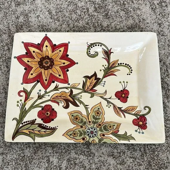Pier 1 Floral Carynthum Decorative Tray