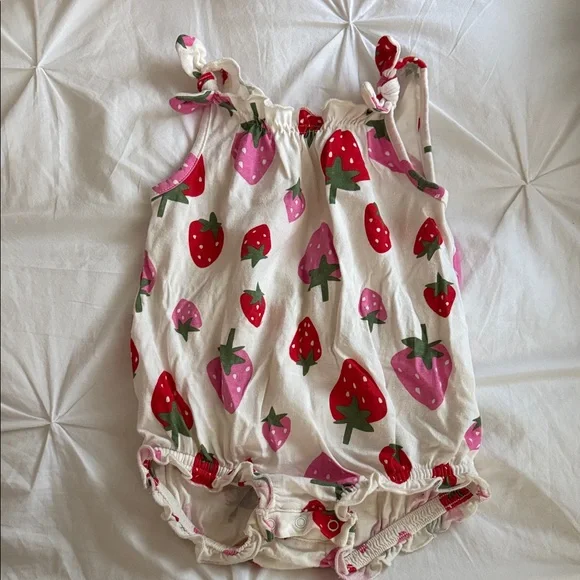 Old navy Strawberry Print Kids Romper - Red and Pink