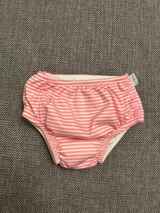 Green Sprouts Reusable Swim Diaper 24M Light Pink Pinstripe