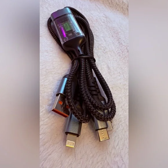 Multi-Device Charging Cable - Black and Silver