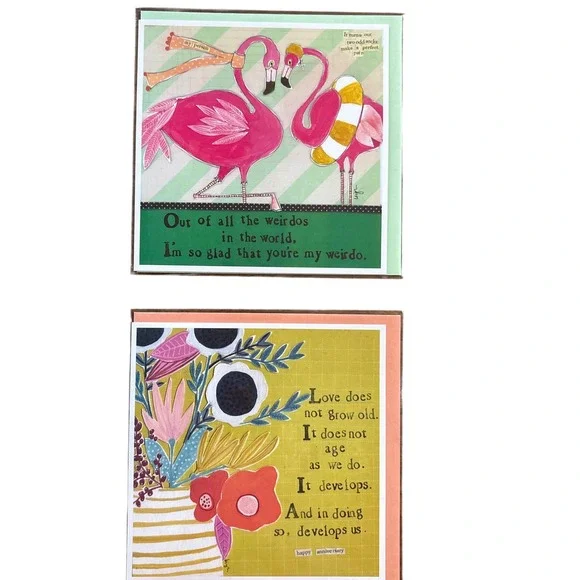 2 Curly Girl Design Cards,‎ Odd Pair Love Wedding Anniversary, Friendship Cards