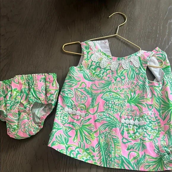 Lilly Pulitzer Pink and Green Diaper Cover