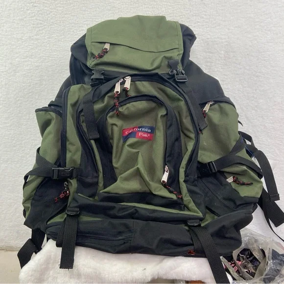 California Pak hiking backpack. Olive Camo green & black. Super extra large