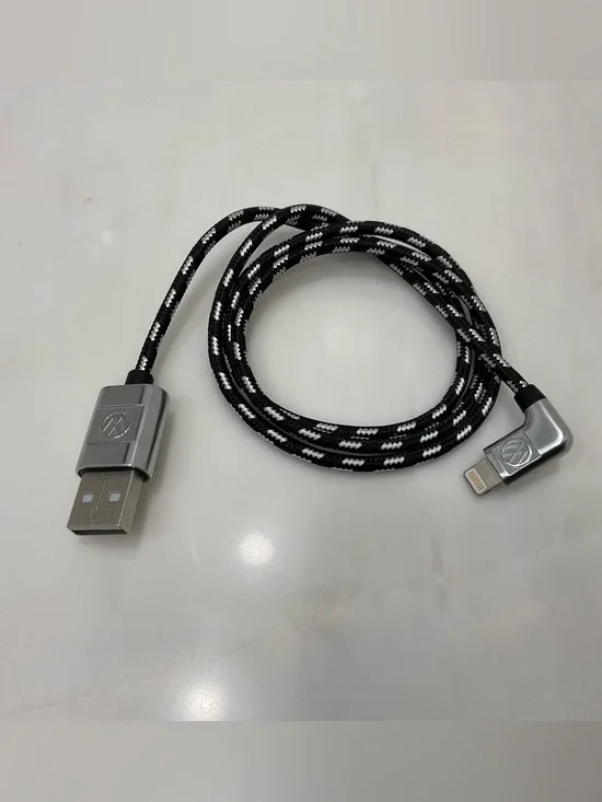 VW USB-A to LIGHTNING Braided Charging Cable - 29” long BLACK - R59