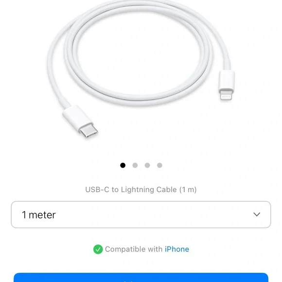 2 Apple USB-C to lightning cables (1m)