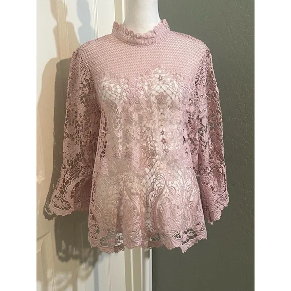 Bold Elements Size Large 3/4 Sleeve Blouse pink