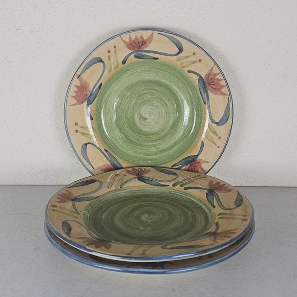 3 Pier 1 Elizabeth Stoneware Salad Plates 8-1/4