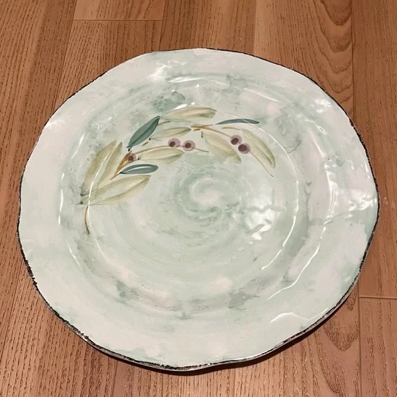 12” Ceramic Plate with Olive Branch