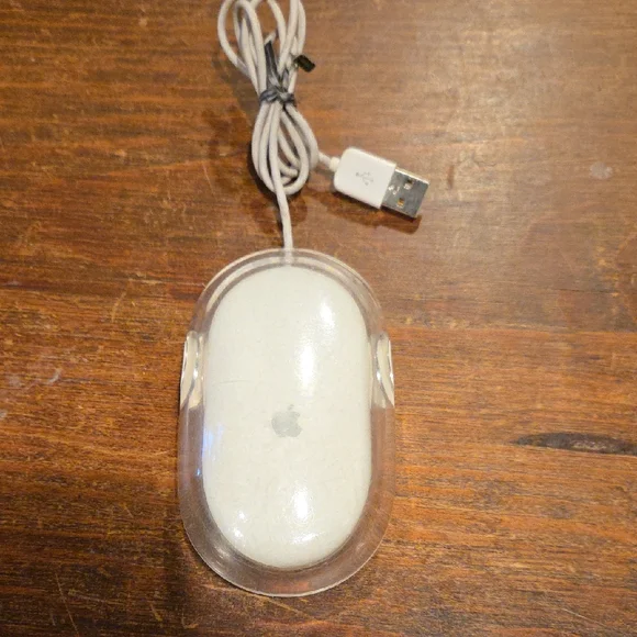 Apple White and Clear Wired Mouse