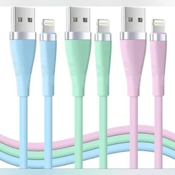 3 Pk 6FT [Apple MFi Certified] iPhone Lightning Cable USB Fast Charging