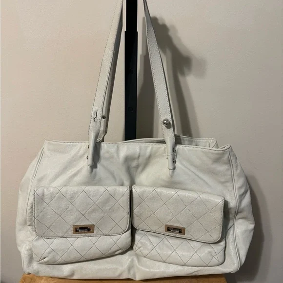 Chanel Caviar Leather Pocket in the City Satchel