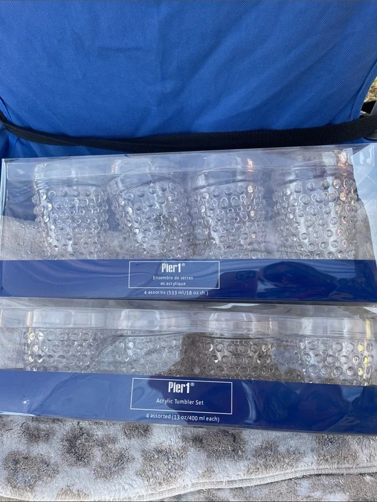 Pier 1 Clear Plastic Cup Sets