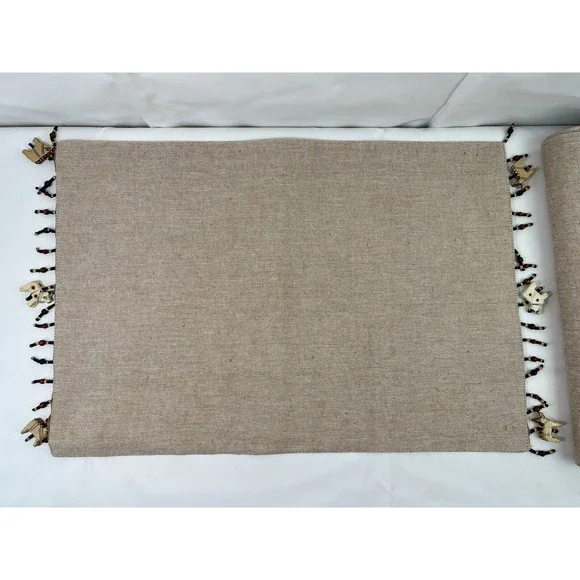 Pier 1 Imports Place Mats Set‎ of 6 Beaded Wood Animals African Theme