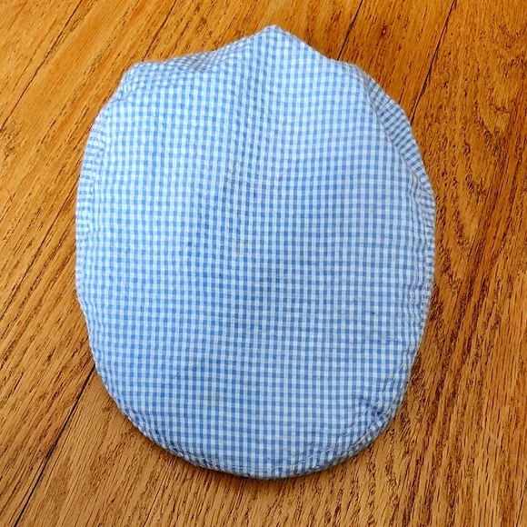 Light Blue And White Gingham Kids Cap Size Small 5/6