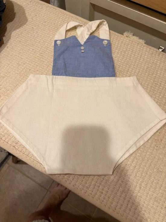 Kids Blue and Cream Crossback Diaper Cover